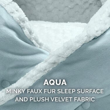 Ортопедичне ліжко для собак Furhaven, великих порід, кругле, знімний, пральний чохол, до 36,3 кг – Sherpa & Wildleder Snuggery – 111,8 см, ортопедична піна (Аквамарин, L 46 x B 46 x H 36 см, Calming Hug Nest)