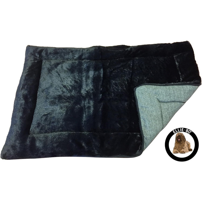 Ліжко для собак Ellie-Bo Wende, Tweed та штучне хутро, для переносних кліток розміру M, 76 см (Чорний, L - [L87 x W57 x H3cm])