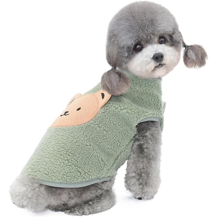 Теплий зимовий пуловер для собак маленьких порід (до 2.5 кг), зелений, розмір M