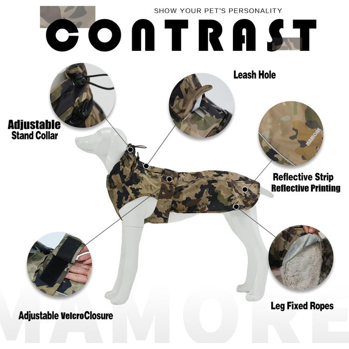 Водонепроникний дощовик для собак, дихаючий, з отвором для повідка, відбиваючий, для маленьких, середніх та великих собак (жовтий та білий, розмір XXXL)