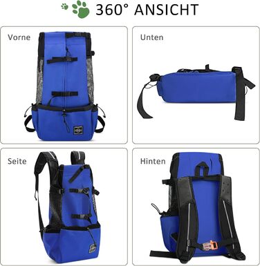 ASOPETS Рюкзак-переноска для собак середніх розмірів, блакитний, XL - для прогулянок, походів, кемпінгу та подорожей