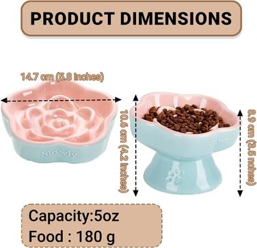 Антишвидкісний миска для собак, миска для котів та маленьких собак, керамічна миска (Морінгблюте)