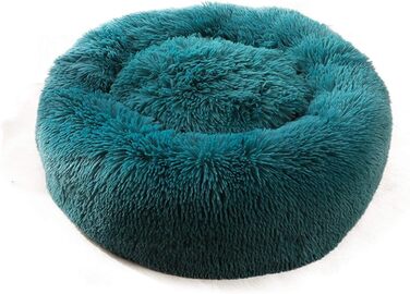 М'яке ліжко для собак та котів PETCUTE, кругленьке, флісове, миється, темно-зелене (M)