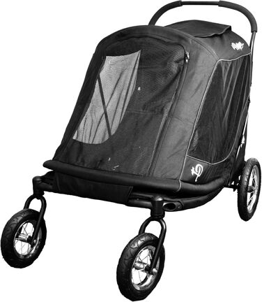 Дитяча та собача коляска Apollo 3-в-1 | Легка, складна, портативна переноска для собак та котів | Чорна