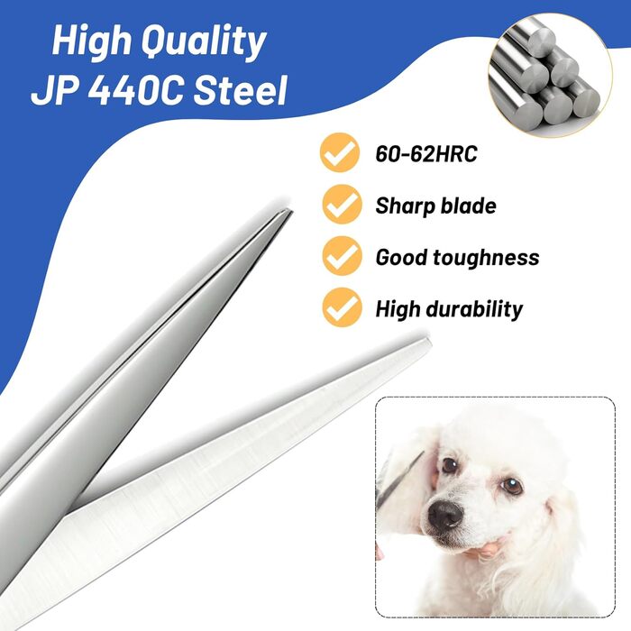 Професійна ножиця для грумінгу собак, JP440C з нержавіючої сталі, для собак, котів, кроликів, грумінг, догляд за шерстю