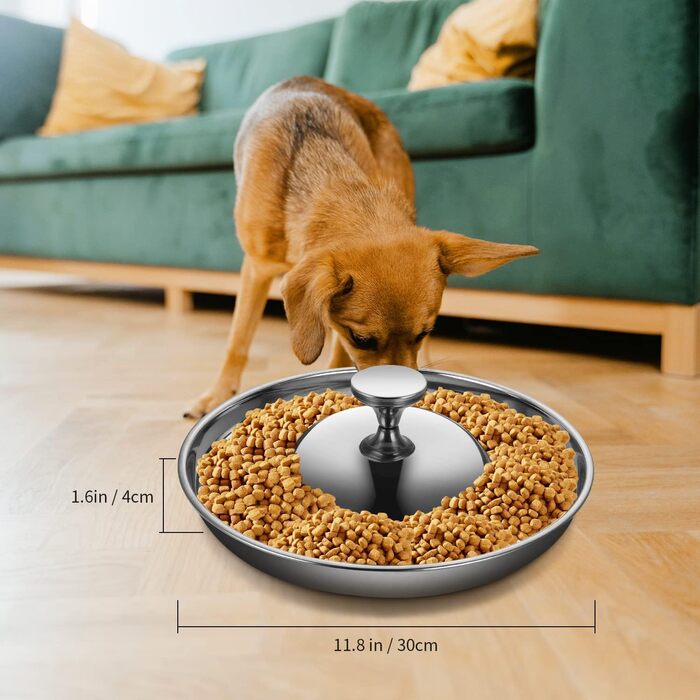 Набір з 2 мисок для цуценят та собак з нержавіючої сталі. Миски для корму та води, повільне годування, відлучення, для маленьких собак та котів