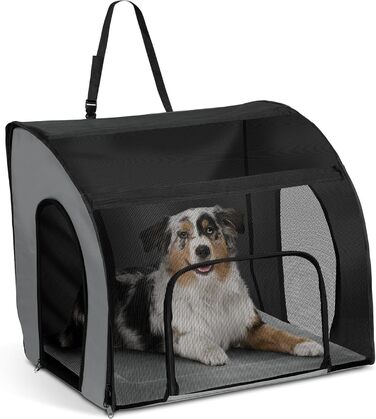 K&H PET Products дорожня сумка-бокс для великих собак, переноска для авто, сірий/чорний, 74x55x65 см
