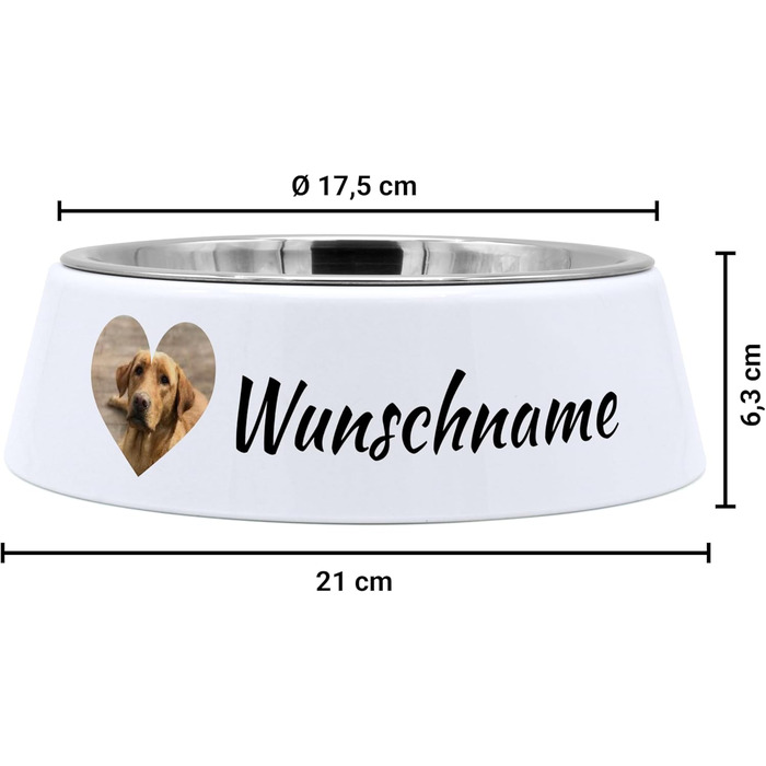 Миска для корму для собак PhotoFancy® з фотографією - персоналізована з власним дизайном (Layout 3)