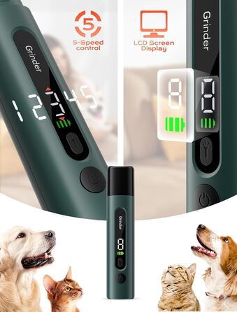 Точилка для кігтів собак NEUTYPECHIC з LED-підсвіткою та LCD-дисплеєм, 5 режимів, для великих, середніх та маленьких собак