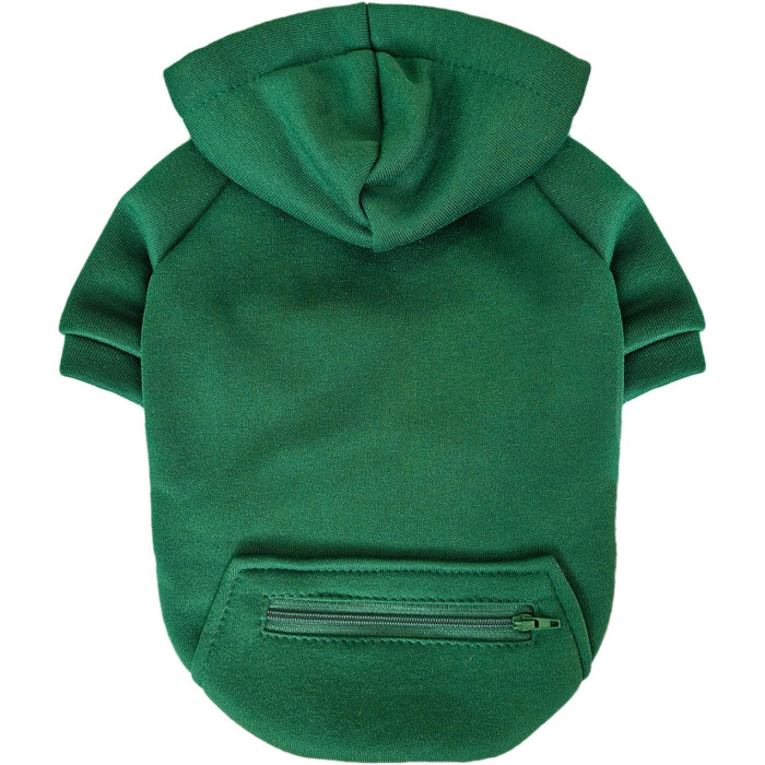 Теплий зимовий накид для собак з кишенею, Худі для цуценят, одяг для маленьких собак, Чихуахуа, розмір X-Small, зелений