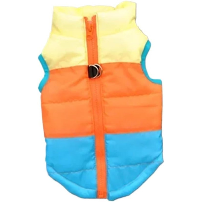 Зимовий теплий пуховик для собак, термокуртка, теплий зимовий одяг для холодної погоди, зручна куртка для маленьких та середніх собак (Синьо-жовтий, розмір L) Синій / Жовтий L