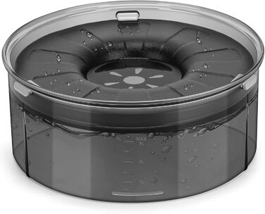 Миска для собак PETTOM 3L без облизування, витоки, прозора, чорна, для дому та вулиці