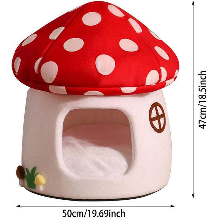 Кігтечка-ліжко для котів Pilz, знімний подушкою, м'яке та тепле, 50x47 см (Червоний, L)