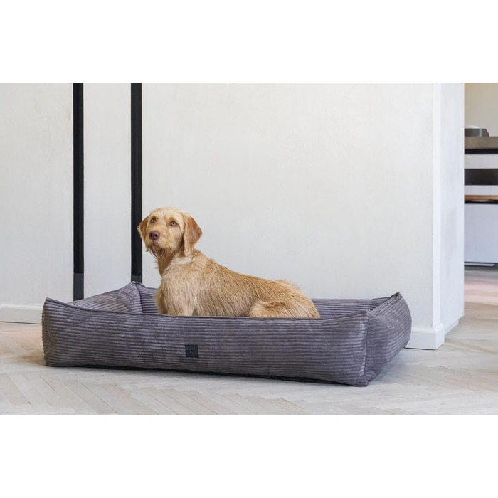 Собаче ліжко Hundebett Lotte Ribbed, коричневе, 120x80x23 см