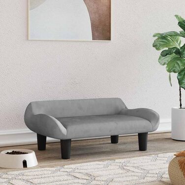 Крісло-ліжко для собак, м'яке лежання для тварин, лежанка для маленьких собак та котів, світло-сірий велюр, vidaXL