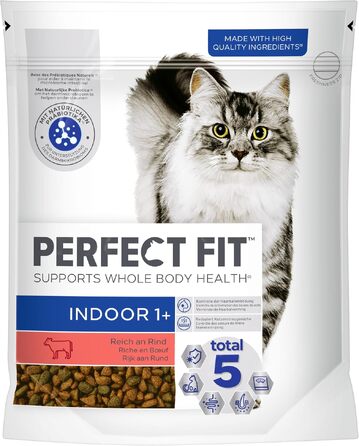Сухий корм для дорослих котів Perfect Fit Indoor 1+ з яловичиною, 7 кг