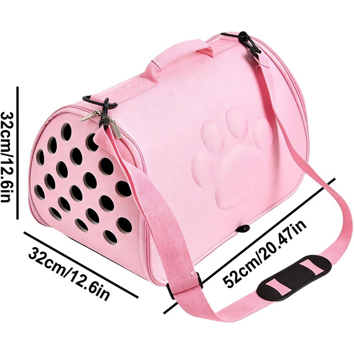 Сумка для тварин Katzen Reisetasche Рожева, L | Сумка-переноска для кота, собак, подорожей, міста