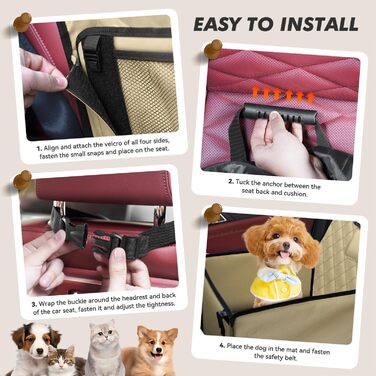 Автокрісло для собак - міцне, водонепроникне, сіре. Підходить для малих та середніх собак. З підсиленими стінками та ременями безпеки для заднього та переднього сидіння