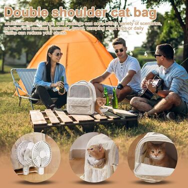 Рюкзак-переноска для тварин: регульований, дихаючий, для собак та котів | Легкий рюкзак для подорожей з сітчастими вставками, безпечний, з м'якими ременями, підходить для маленьких тварин