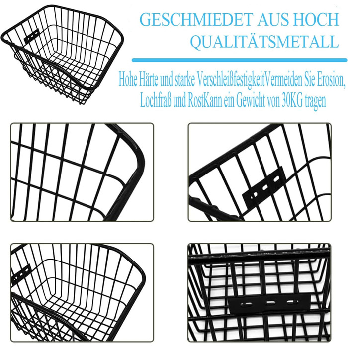 Задній велосипедний кошик з металу, великий, з водонепроникним покриттям та сіткою для багажу. Підходить для собак, покупок, пікніків, шкільних речей. M2