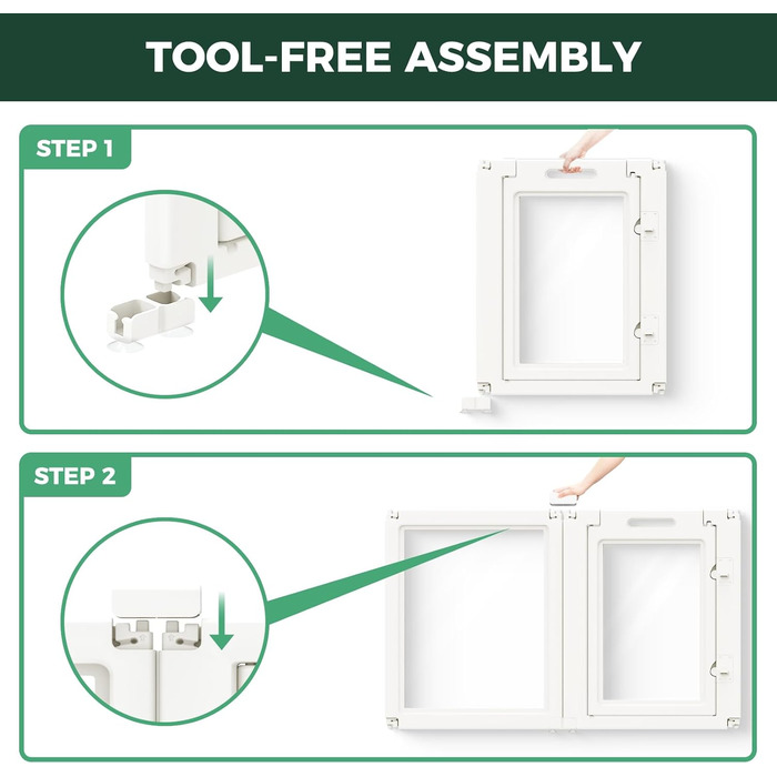 Клітка-манеж для цуценят та маленьких собак FXW AuraSpace, акрил, 61 см, білий, 24'H (6 панелей, 30'H (білий))
