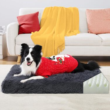 Велике миюче ліжко для собак у клітку, 104 x 68 см, ліжко для великих собак, вологостійке, знімний, миючий чохол, ліжко для домашніх тварин, темно-сірий