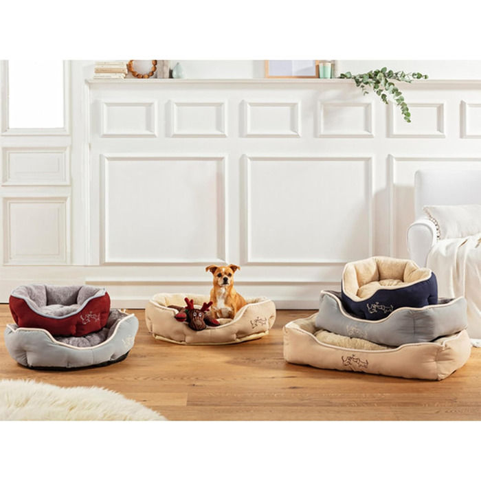 Килимок для собак та котів Dehner Lieblinge Sammy, 61 x 48 x 18 см, поліестер, бежевий