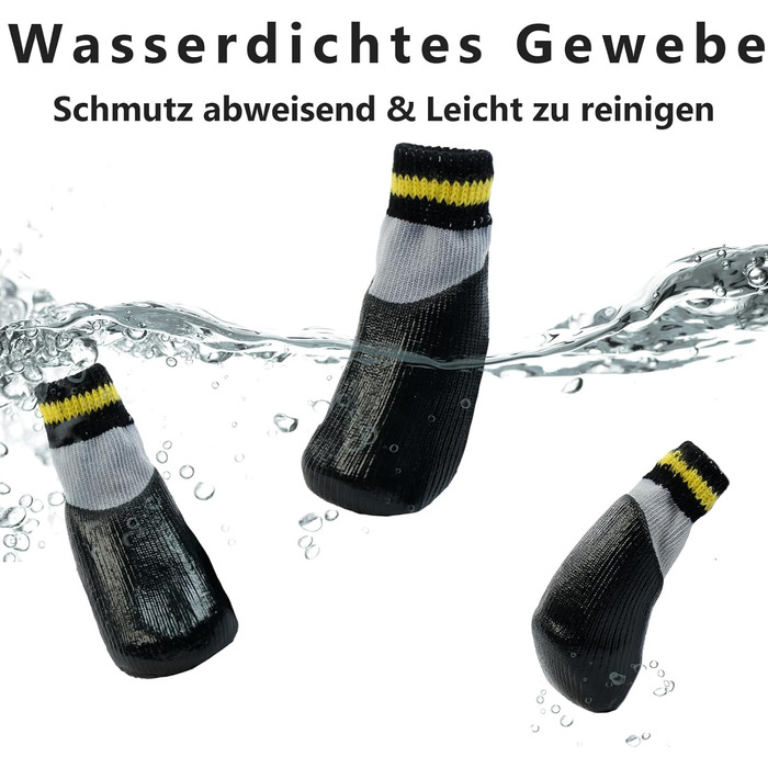 Водонепроникні шкарпетки для собак - захист лап Outdoor, 4 шт., антиковзні, для Лабрадора, Хаскі (6#, чорний)