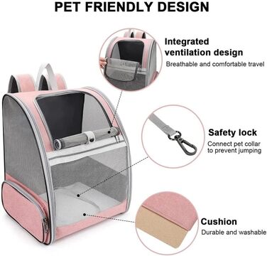Рюкзак для кота та собаки, переноска для собак та котів, переноска для маленьких собак, валіза для авіаперельотів, чорний