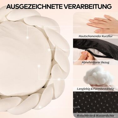 Катячий дім CheerPals 60см: зручна плетена лежанка для котів та маленьких собак, білий колір