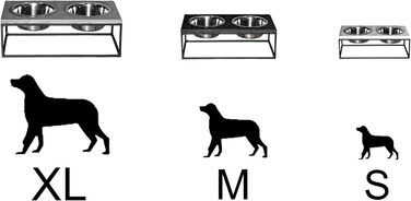 FEEDO - годівниця для собак з бетону | Подвійний миска | Аксесуари для собак (S, світло-сірий)