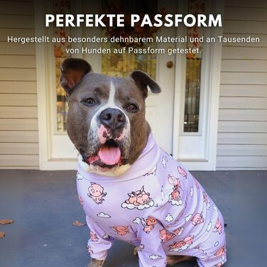 Піжама для собак Spark Paws: ультрам'яка, 4-стороння еластичність, для відновлення після операції, спальний костюм-комбінезон для маленьких, середніх та великих собак, When Pigs Fly, S (2-5 кг)