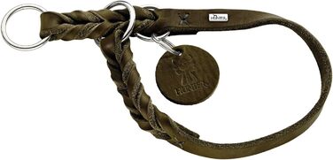 Дресирувальний нашийник для собак HUNTER, м'яка шкіра, оливковий, 45 см (S-M)