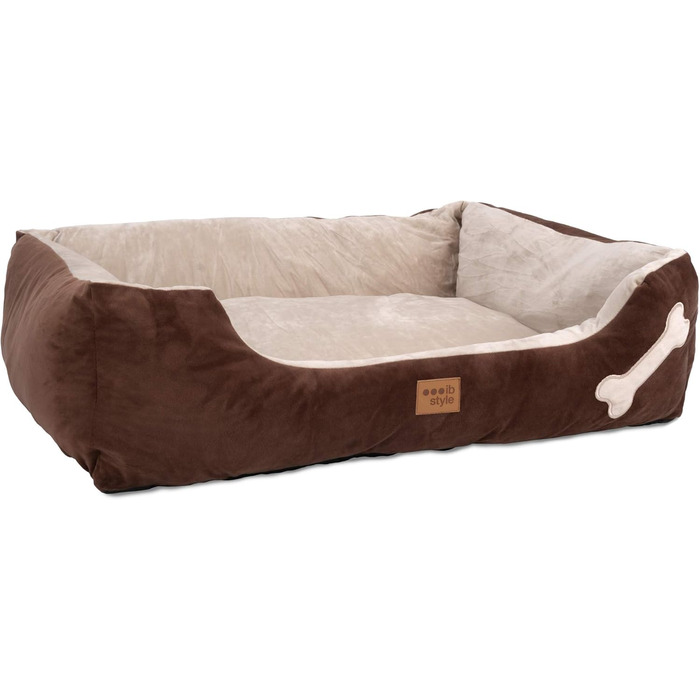 Крісло-лежанка для собак Buddy, лежанка-кошик, собаче ліжко, місце для сну середніх собак, диван для собак, знімний чохол, M (85x70 см), коричневий