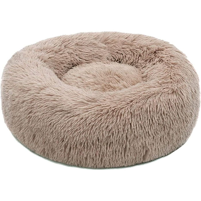 М'яке ліжко для собак та котів, маленьке, зручне, з антиковзаючою основою, коричневе, 50 см, машинне прання