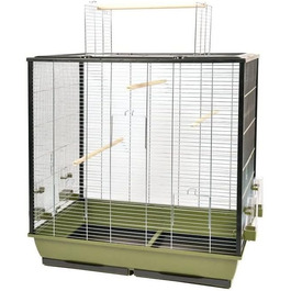 Клітка для птахів duvoplus Natural Fiona 78x48x81,5 см оливкова/цинк