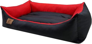 Крісло-лежанка для собак та котів Odol-Plu, 90x60 см, вологостійке, чорно-червоне