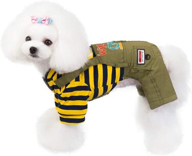 Теплий пуловер для собак та котів з капюшоном, джинсовий, з флісу, жовтий (M)