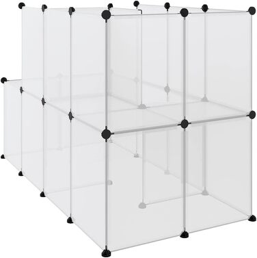 Прозора клітка для дрібних тварин vidaXL 142x74x93 см, PP і сталь