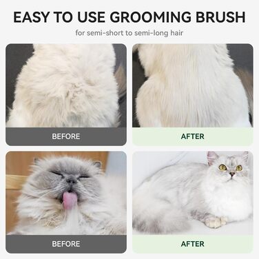 Щітка для котів Aumuca: для довгошерстих та короткошерстих, видаляє відмерле волосся, масажна, колір: лісовий зелений