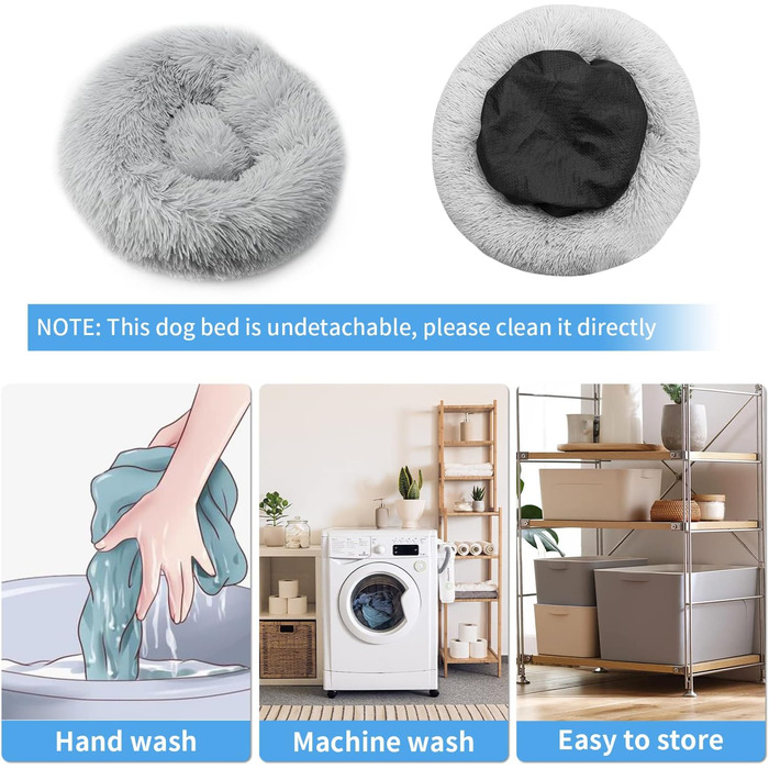 Кругле ліжко для собак та котів 70 см, м'яке гніздо-корзина, тепле ліжко-подушка для середніх собак, котів та інших домашніх тварин (темно-сірий)