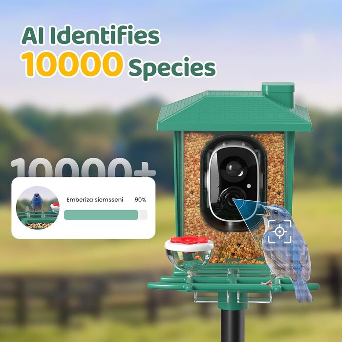Кормушка для птахів з камерою Vogelhaus: сонячна, 2K, Wi-Fi, водонепроникна (IP66), для любителів птахів, з AI-відстеженням, безпечна для білок