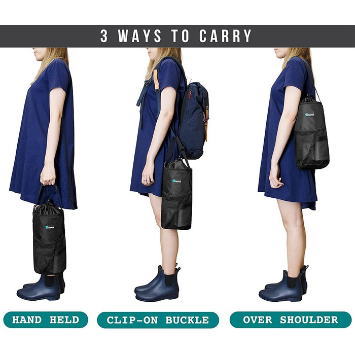 Сумка для корму для собак PetAmi | Сумка-переноска для сухого корму з розкладним набором мисок для води | Контейнер для корму для домашніх тварин для подорожей, кемпінгу, походів, аксесуари (чорний, сірий) Food Bag & Collapsible Bowls Чорний