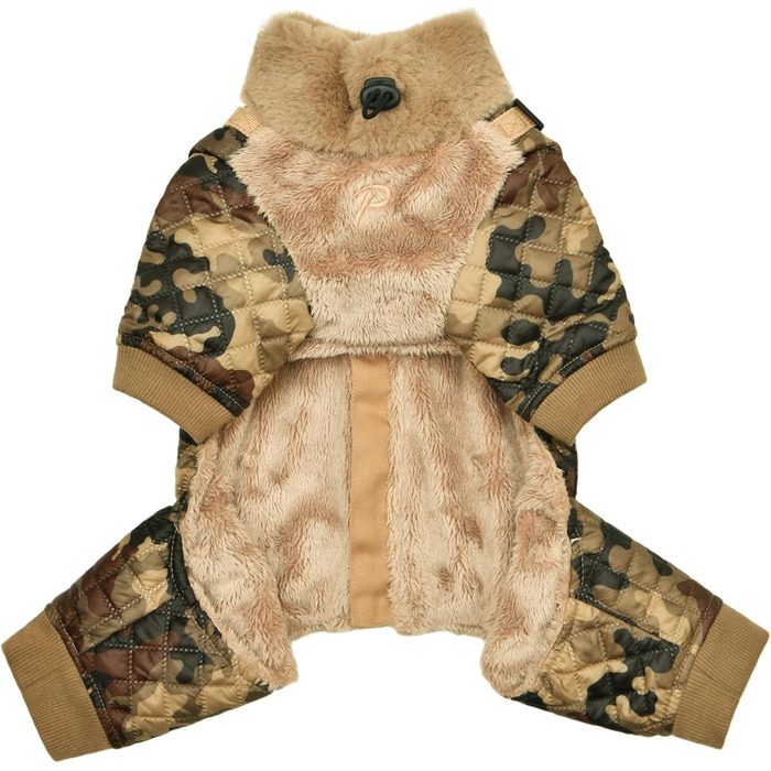 Захисний зимовий комбінезон Puppia Bylur для собак, бежевий, розмір XXL