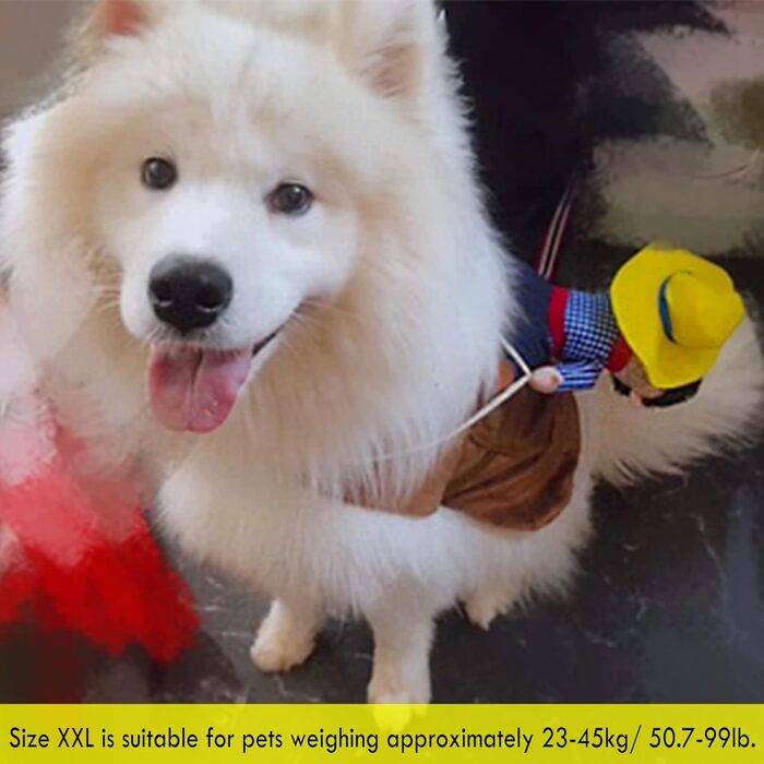 Костюм для коня для домашніх тварин SEIS, Ковбойський костюм для собак, для їзди, карнавальний, на Хелловін, XXL, коричневий, обхват грудей 75-95 см