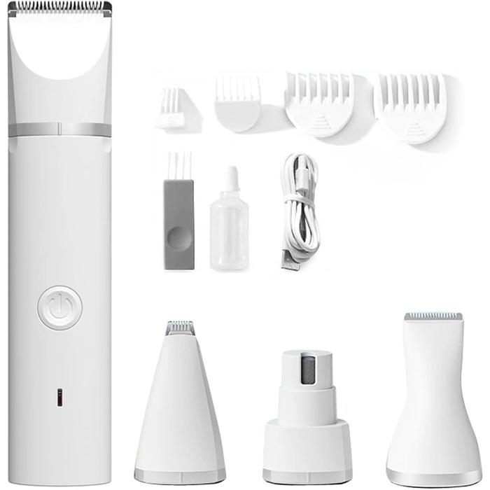 Мультитрим Pro від Dr Pfoten: професійна 4-в-1 машинка для стрижки собак та котів. Тиха машинка для грумінгу, триммер для догляду за лапами.