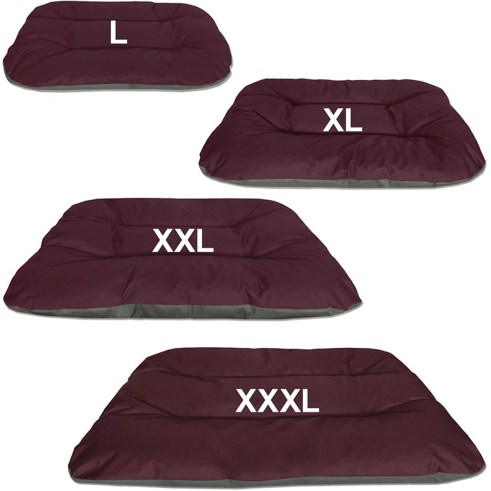 Льожа для собак BedDog® REX 2в1, велика, Бордо-сіра, овально-кругла, 80x60x11 см, для дому та вулиці