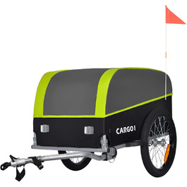 Fahrradanhänger Tiggo VS Cargo: Великий вантажний причіп для велосипеда, 75x46 см, 120 літрів, зелений