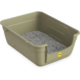 Набір для туалету котів Cat Centre з високим бортиком, без кришки, рожевий, 50 x 38,5 см (сірий)