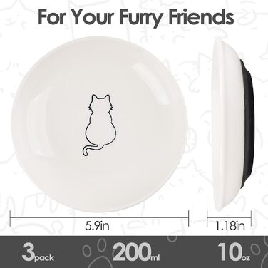 Набір мисок для котів з кераміки (3 шт.) - широкі, зручні, для корму та води